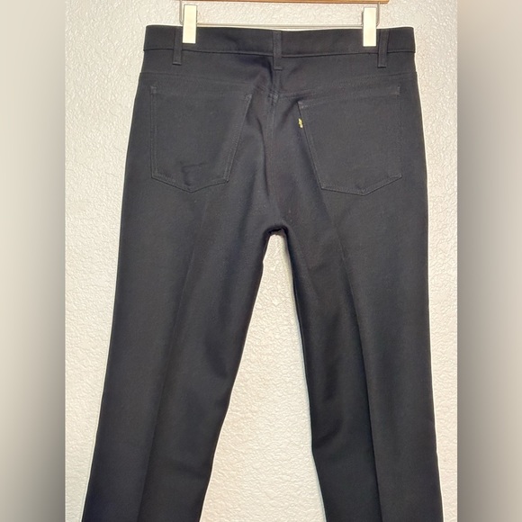 VINTAGE LEVIS Back Pants 100% Dacron Polyester W 36 L 32 Black Gold Levis Tab - Picture 9 of 17